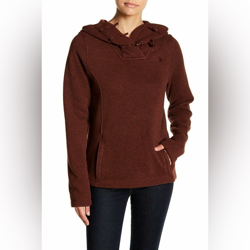 The North Face Crescent Pullover Toggle Buttons Warm Winter Knit Sweater Hoodie